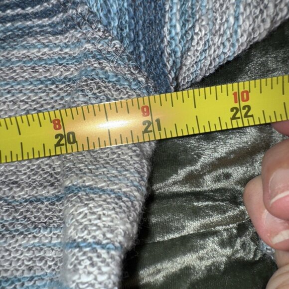 Depart West Women Stripe Long Sleeve Kangaroo Pocket Pullover Hoodie Large - Picture 3 of 6